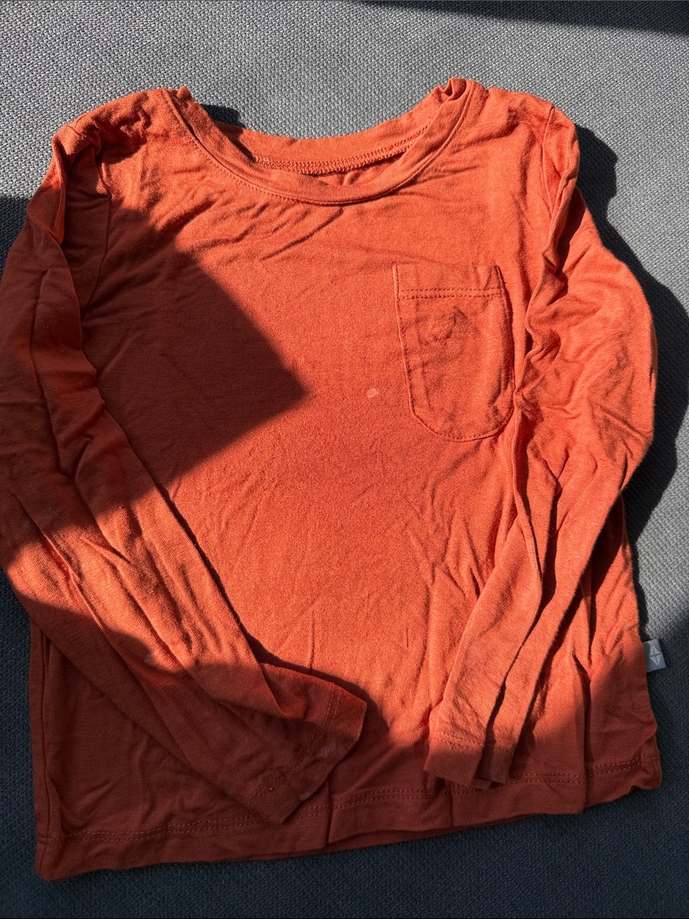 Kyte BABY Orange Long Sleeve Pocket Tee